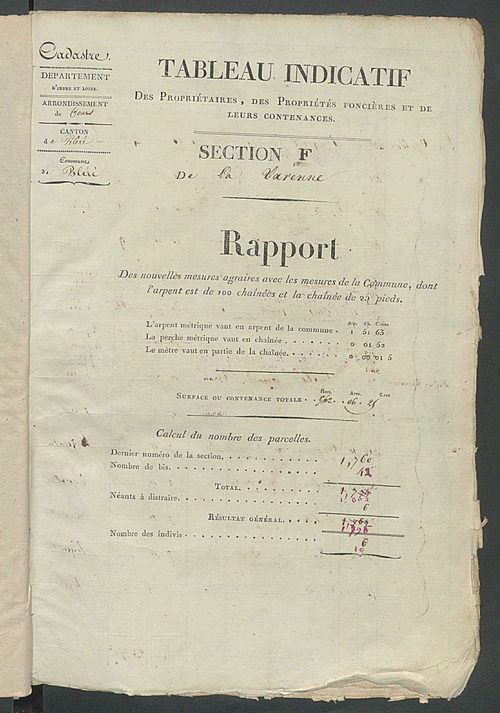 Sections F à H.