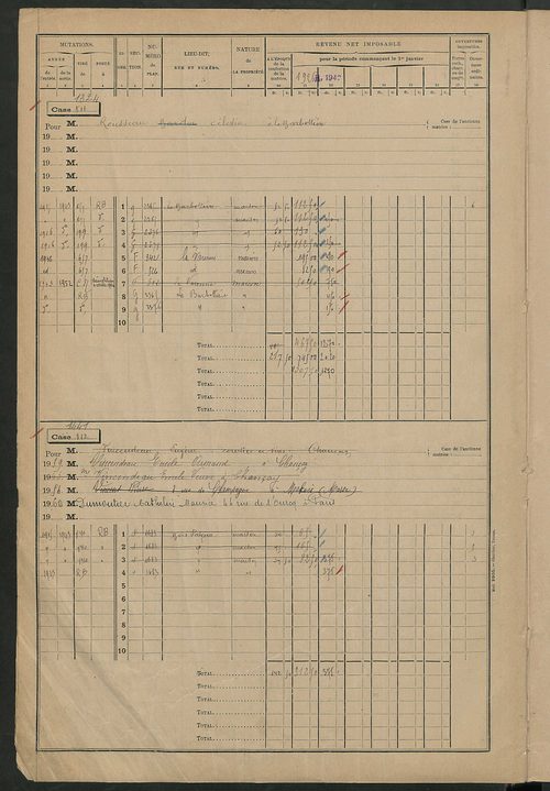 Matrice des propriétés bâties, cases 801 à 1587.