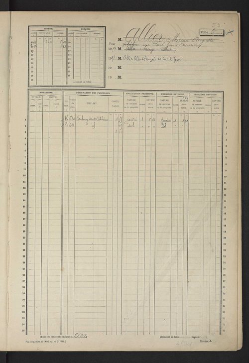 Matrice des propriétés non bâties, fol. 1 à 600.
