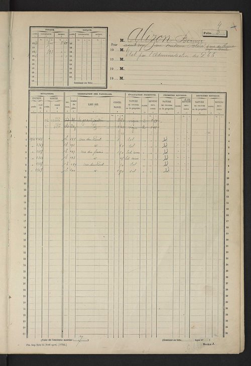 Matrice des propriétés non bâties, fol. 1 à 600.