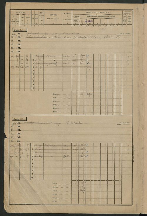 Matrice des propriétés bâties, cases 801 à 1587.