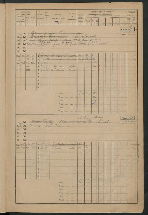 Matrice des propriétés bâties, cases 801 à 1587.