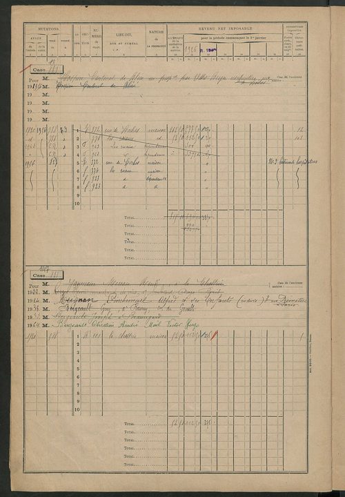 Matrice des propriétés bâties, cases 801 à 1587.