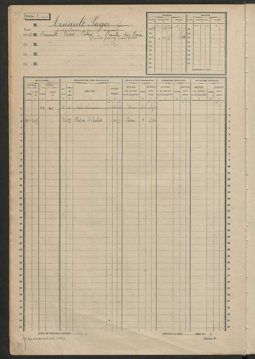 Matrice des propriétés non bâties; fol. 1 à 600.