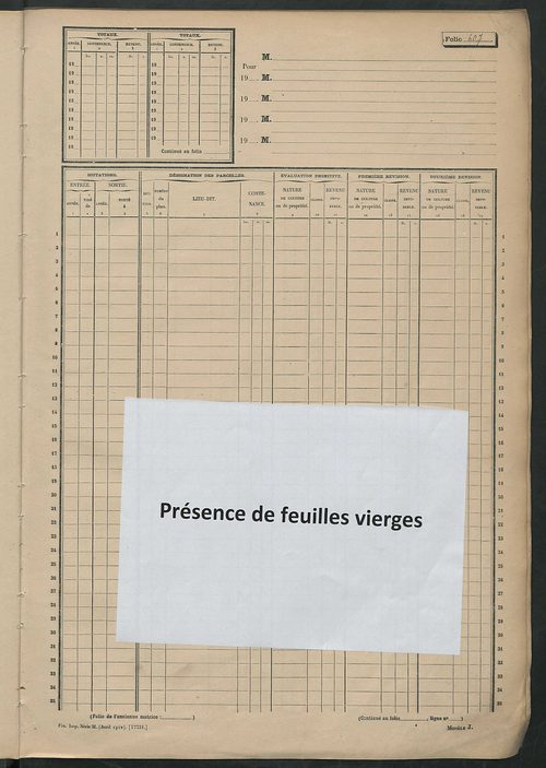 Matrice des propriétés non bâties, fol. 601 à 1200.
