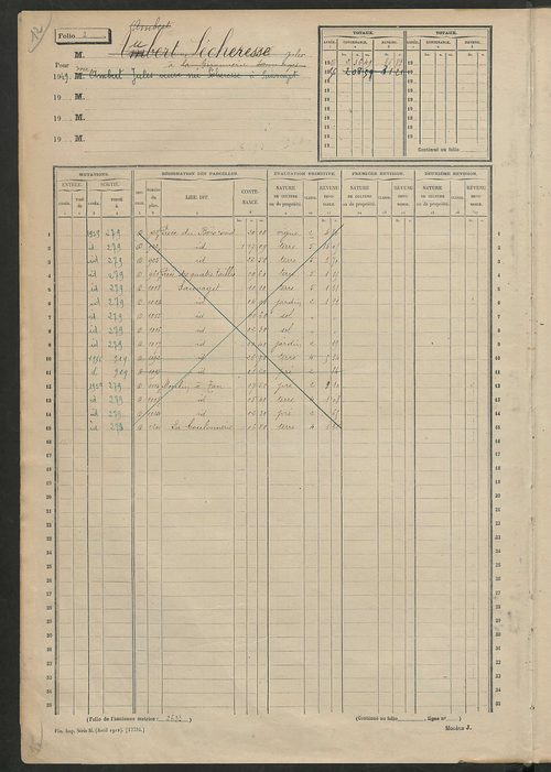 Matrice des propriétés non bâties; fol. 1 à 600.