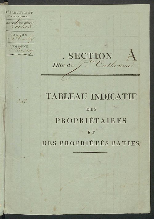 Tableau indicatif des propriétaires et des propriétés bâties.