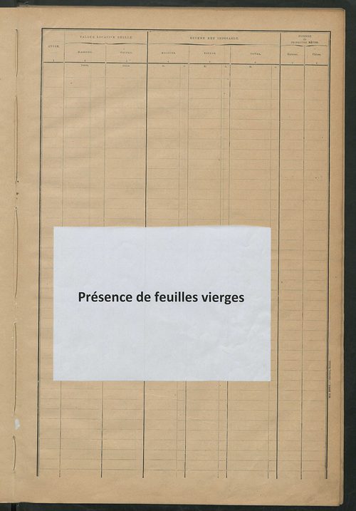 Matrice des propriétés bâties ; récapitulation ; table alphabétique des propriétaires.