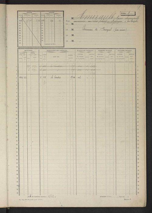 Matrice des propriétés non bâties, fol. 1 à 600.