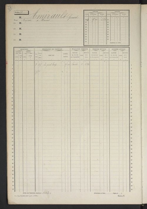 Matrice des propriétés non bâties, fol. 1 à 600.