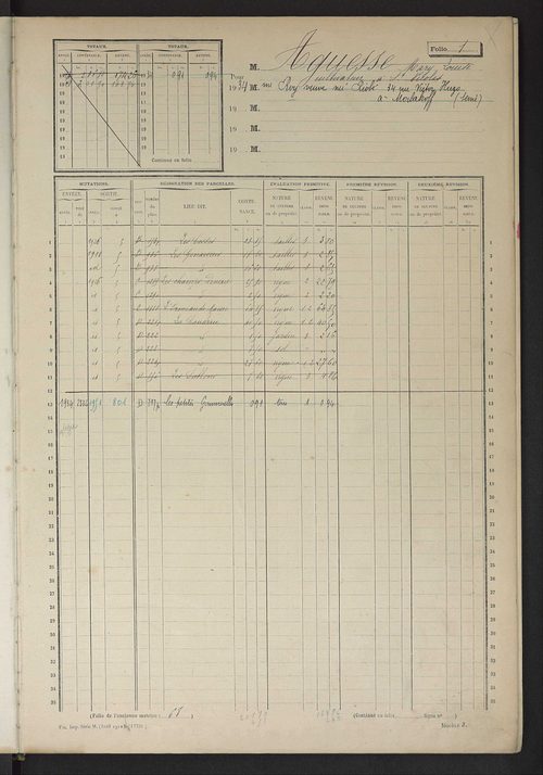 Matrice des propriétés non bâties, fol. 1 à 600.