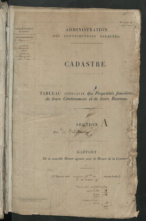 Etats de sections.