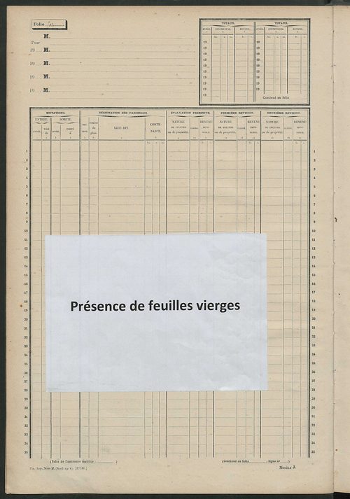 Matrice des propriétés non bâties, fol. 493 à 586.