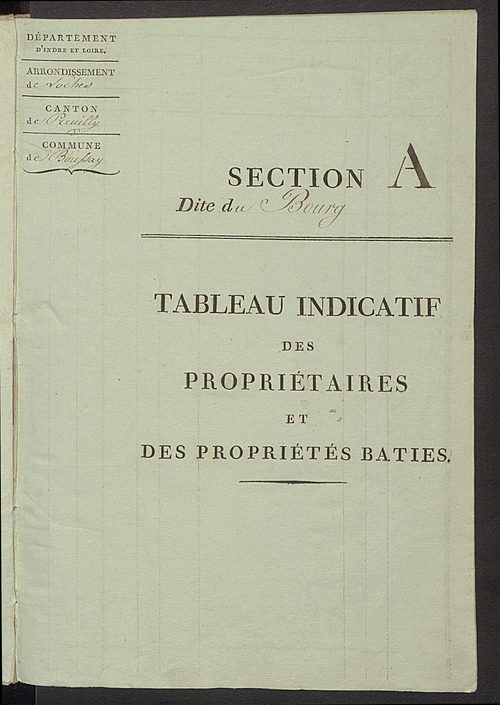 Tableau indicatif des propriétaires et des propriétés bâties.