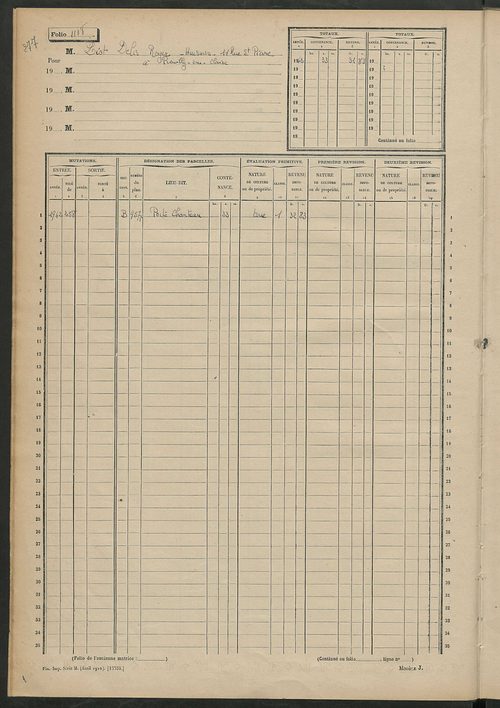 Matrice des propriétés non bâties, fol. 1103 à 1247.