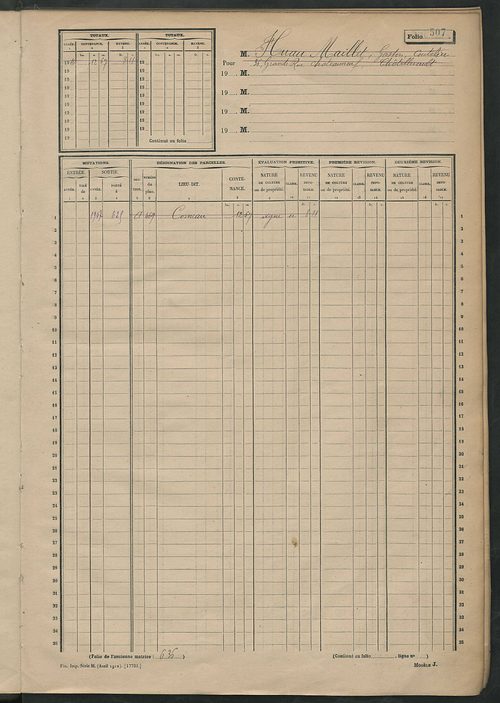 Matrice des propriétés non bâties, fol. 501 à 1102.