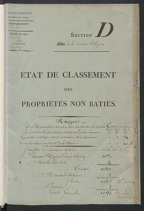 Sections D à G.