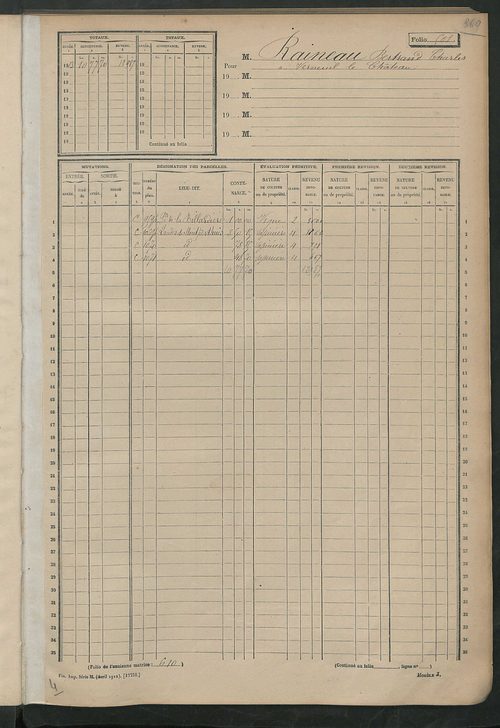 Matrice des propriétés non bâties, fol. 493 à 863.