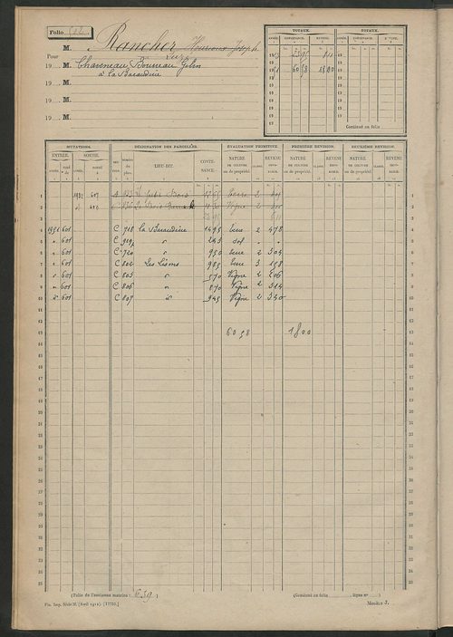 Matrice des propriétés non bâties, fol. 493 à 863.