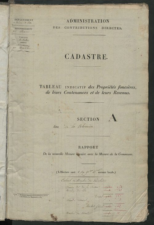 Etats de sections.