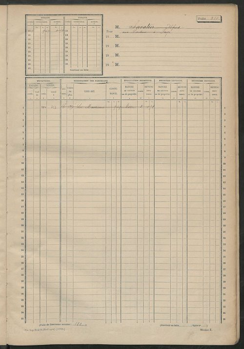 Matrice des propriétés non bâties, fol. 501 à 724.