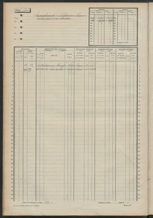 Matrice des propriétés non bâties, fol. 501 à 724.