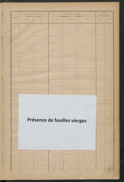 Matrice des propriétés bâties ; récapitulation ; table alphabétique des propriétaires.
