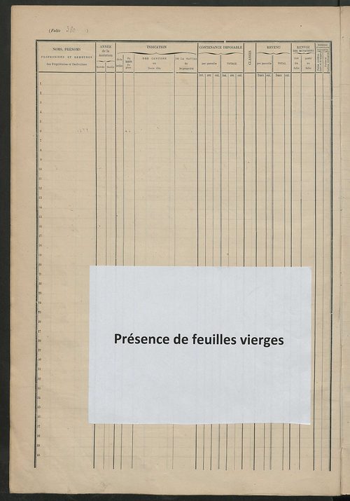 Matrice des propriétés foncières, fol. 373 à 504.
