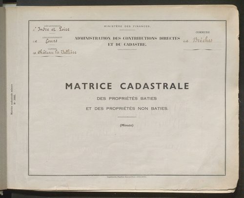 Table des comptes de la matrice. Comptes actifs personnes morales et A - Z.
