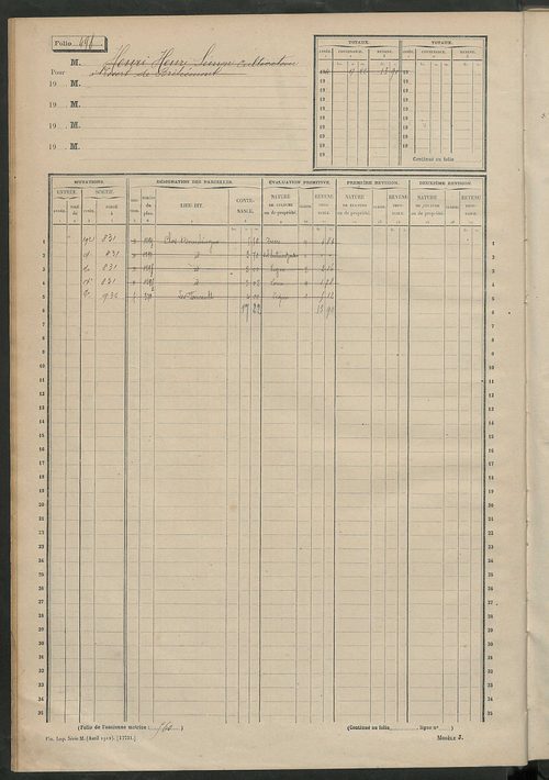 Matrice des propriétés non bâties, fol. 489 à 1088.