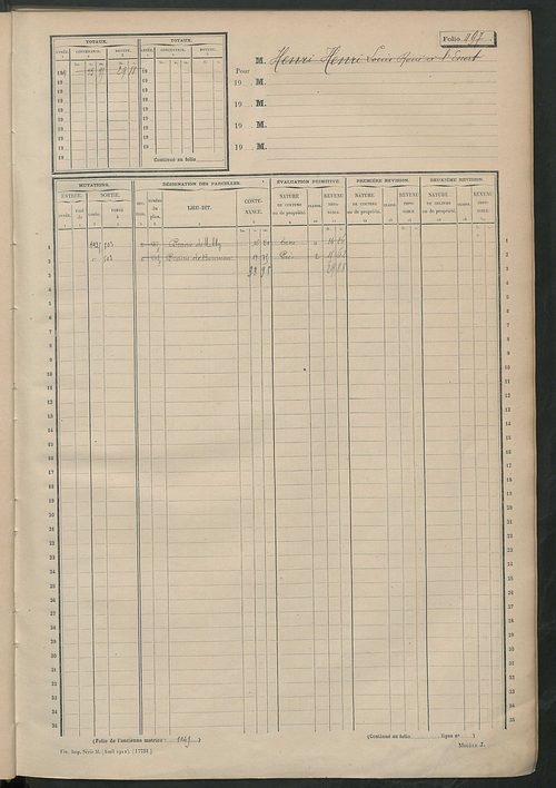 Matrice des propriétés non bâties, fol. 489 à 1088.