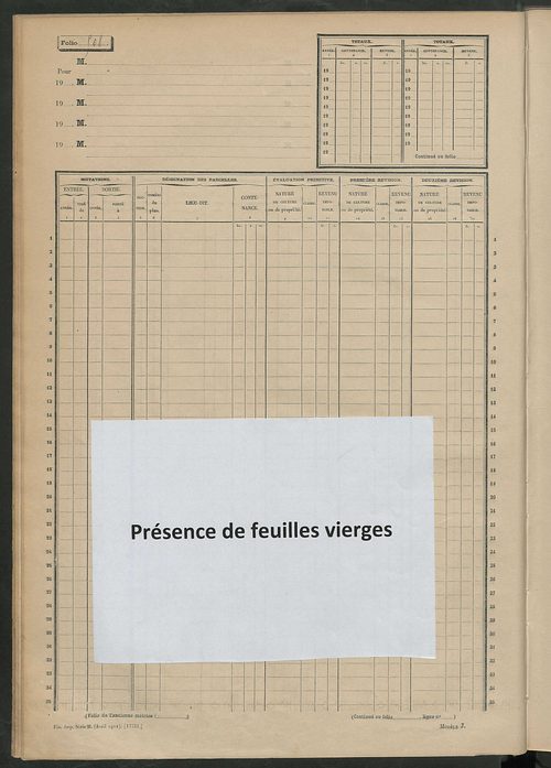 Matrice des propriétés non bâties, fol. 489 à 1088.