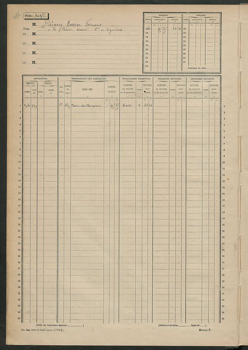 Matrice des propriétés non bâties, fol. 1089 à 1183.