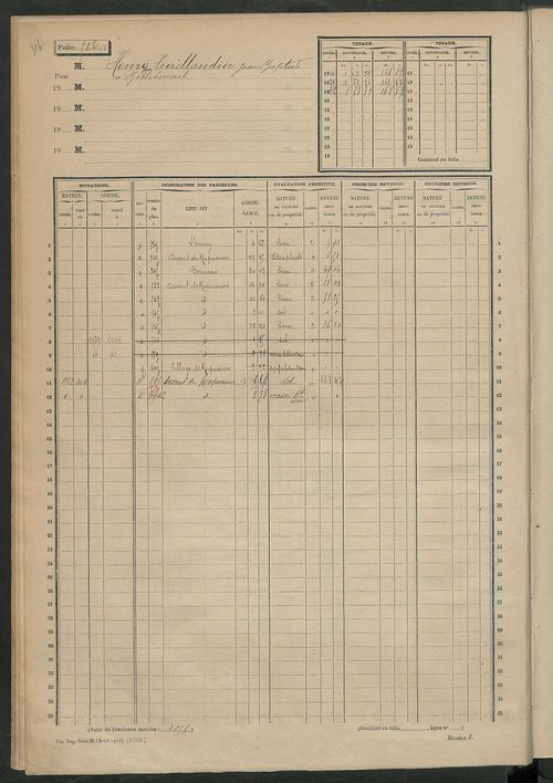 Matrice des propriétés non bâties, fol. 489 à 1088.