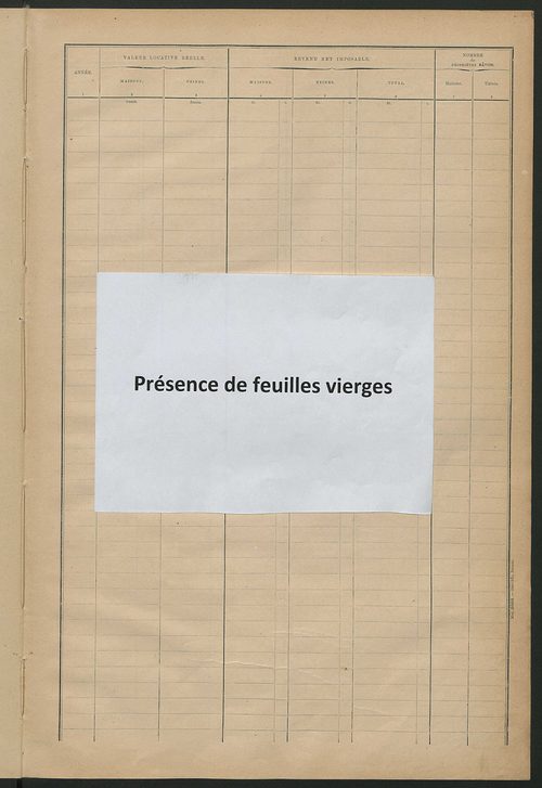 Matrice des propriétés bâties ; récapitulation ; table alphabétique des propriétaires.