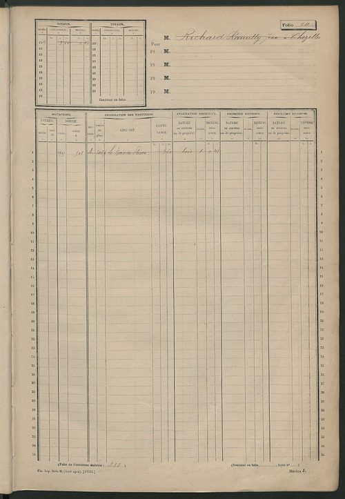 Matrice des propriétés non bâties, fol. 497 à 804.