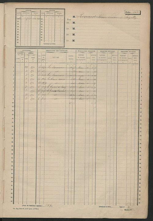 Matrice des propriétés non bâties, fol. 497 à 804.