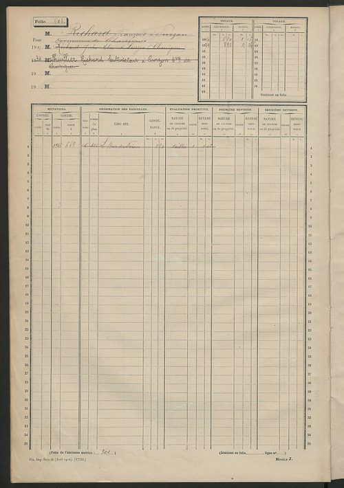 Matrice des propriétés non bâties, fol. 497 à 804.