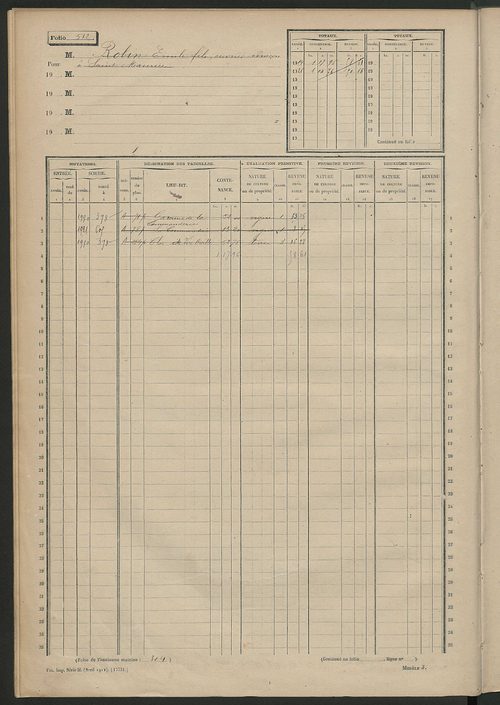 Matrice des propriétés non bâties, fol. 497 à 804.