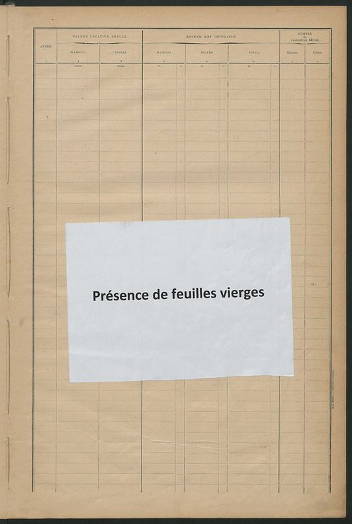 Matrice des propriétés bâties ; récapitulation ; table alphabétique des propriétaires.