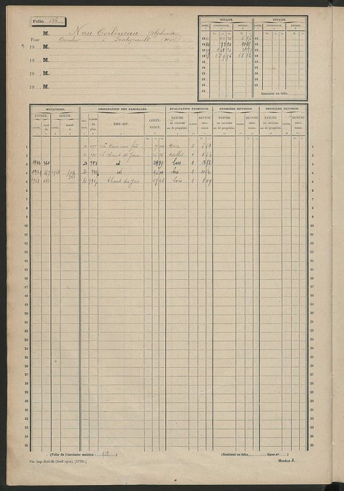 Matrice des propriétés non bâties, fol. 501 à 1000.