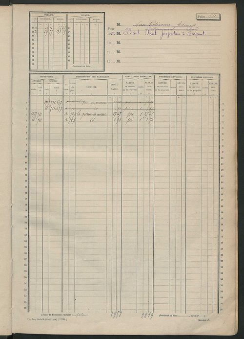 Matrice des propriétés non bâties, fol. 501 à 1000.