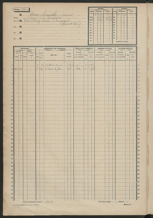 Matrice des propriétés non bâties, fol. 501 à 1000.