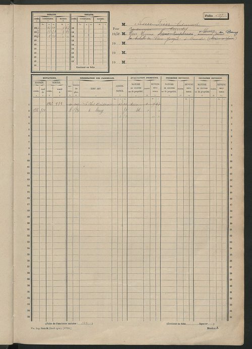 Matrice des propriétés non bâties, fol. 501 à 1000.