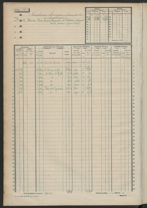 Matrice des propriétés non bâties, fol. 501 à 1000.
