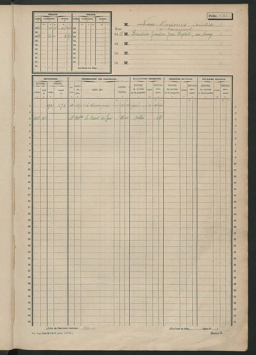 Matrice des propriétés non bâties, fol. 501 à 1000.