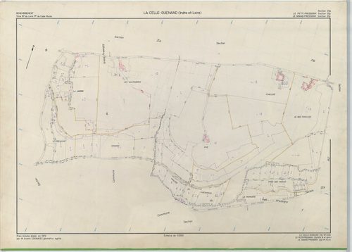 Section ZX, feuille 1a avec extension sur Le Petit-Pressigny et Le Grand-Pressigny