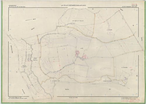 Section ZW, feuille 1 ; section YA, feuille 1b avec extension sur Le Petit-Pressigny