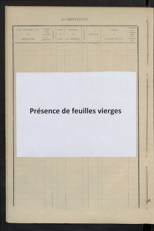 Matrice des propriétés bâties ; augmentations et diminutions, 1883-1891 ; séparation des revenus cadastraux afférents, pour l'année 1882, aux propriétés bâties et non bâties (état-balance) ; table alphabétique des propriétaires.
