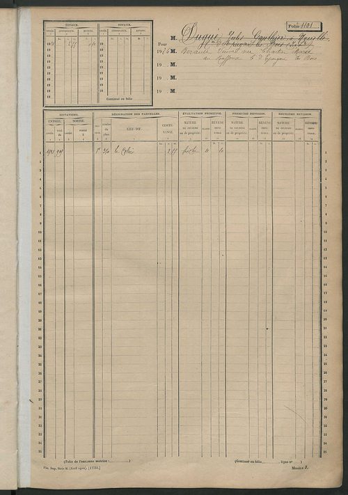 Matrice des propriétés non bâties, fol. 1089 à 1532.